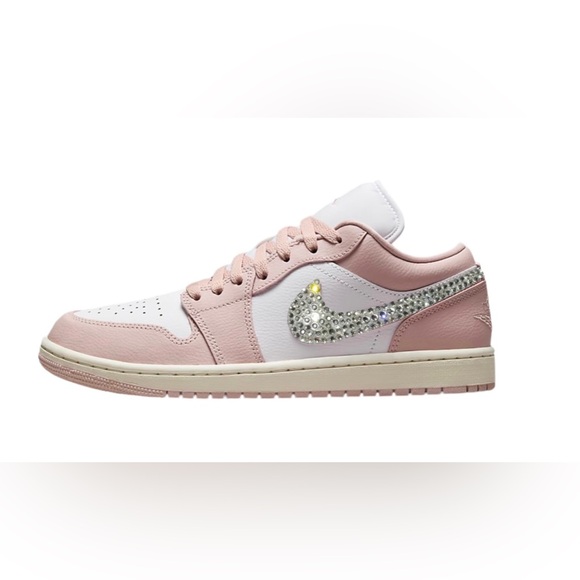 Pink Women's Bling Jordan WIth Swarovski crystal Custom Sneakers